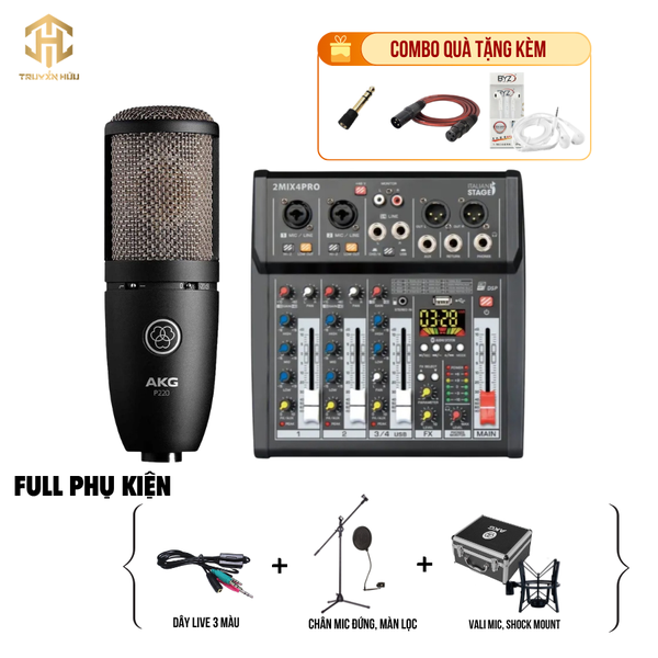 Combo Livestream Italian Stage 2MIX4 Pro+ Micro P220 (Dây live 3 màu)