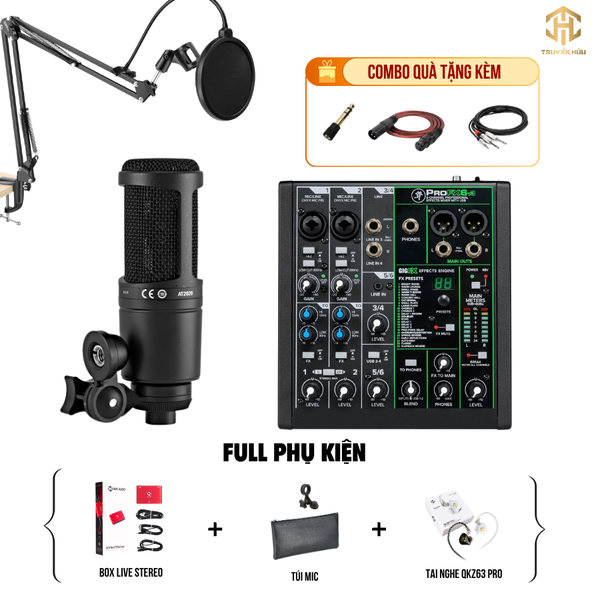 Combo Livestream MACKIE PROFX 6V3 + Micro AT2020 (Boxlive 378)