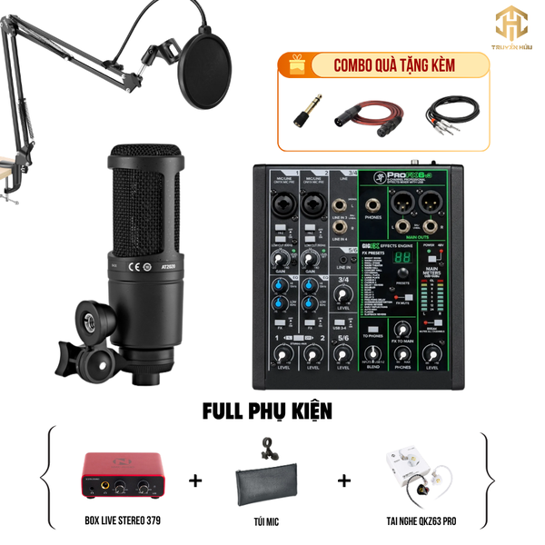 Combo Livestream MACKIE PROFX 6V3 + Micro AT2020 (Boxlive 379)