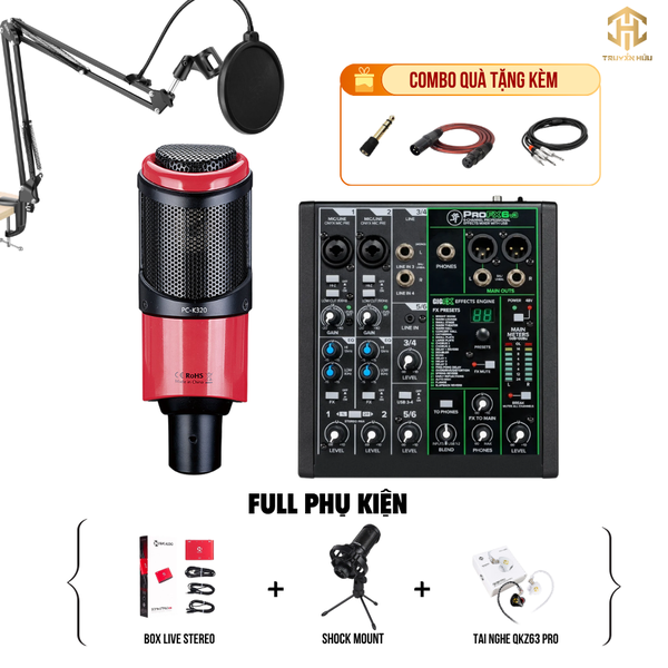 Combo Livestream MACKIE PROFX 6V3 + Micro K320 (Boxlive 378)