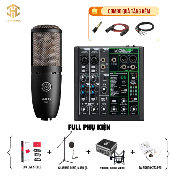 Combo Livestream MACKIE PROFX 6V3 + Micro P220 (Boxlive 378)