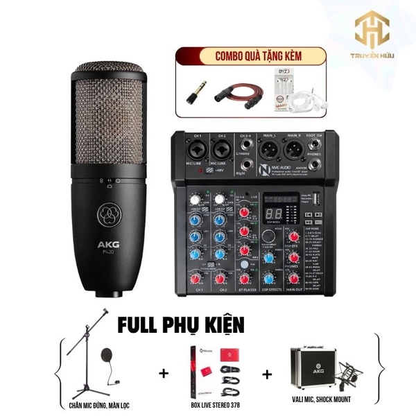 Combo Livestream Mixer AMX06 + Micro  P420 (Boxlive 378)