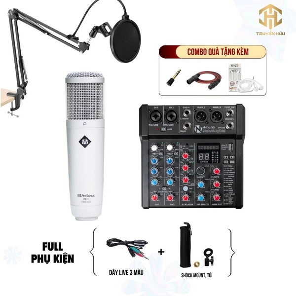 Combo Livestream Mixer AMX06 + Micro PX1 ( Dây live 3 màu )