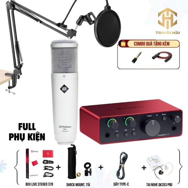 Combo Livestream Solo Gen 4 + PX-1 + Tai nghe QKZ63 Pro (Box Live 378)