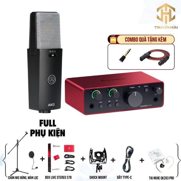 Combo Livestream Solo Gen 4 + C114 + Tai nghe QKZ63 Pro (Box Live 378)