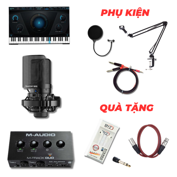 Combo Live Stream M Audio Duo + Micro Sm8b Mới 2024 Autotune