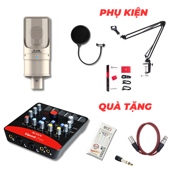 Combo Live Stream Icon Upod Pro + Micro PC K200 Mới + Box Stereo NMC 378