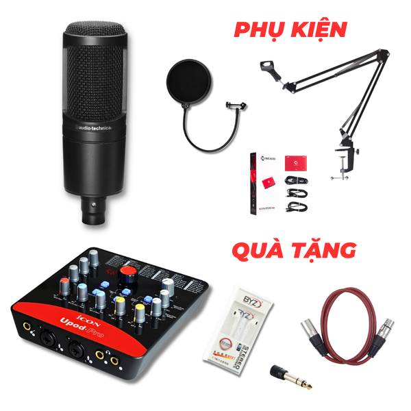 Combo Live Stream Icon Upod Pro + Micro AT2020 + Box Stereo NMC 378