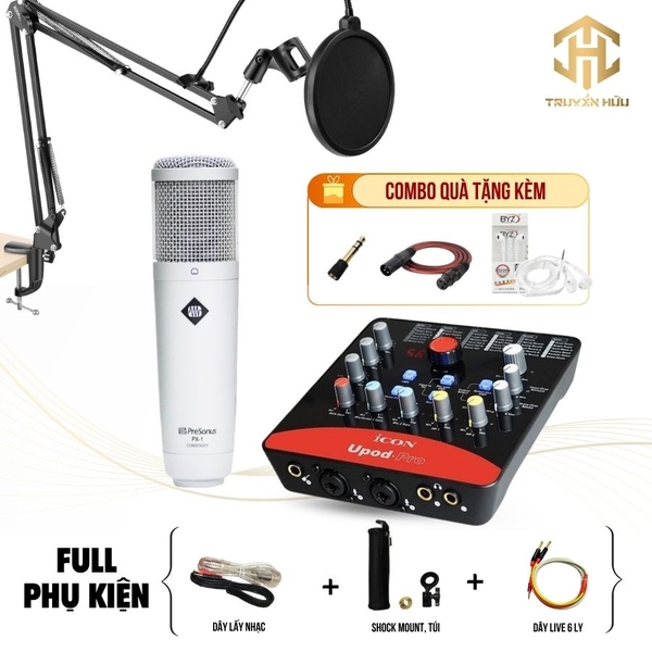 Combo Livestream Soundcard ICON + Mic PX-1 ( dây live 2 out )