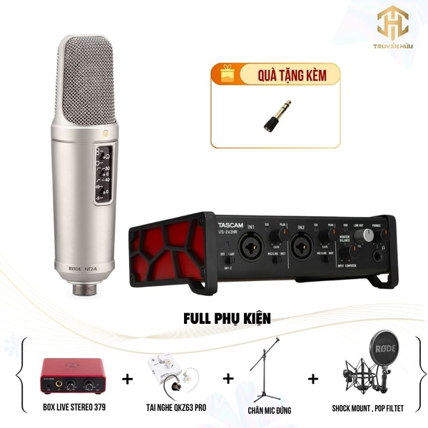 Combo Livestream TASCAM US 2X2 HR + Micro RODE NT2-A (Boxlive 379)