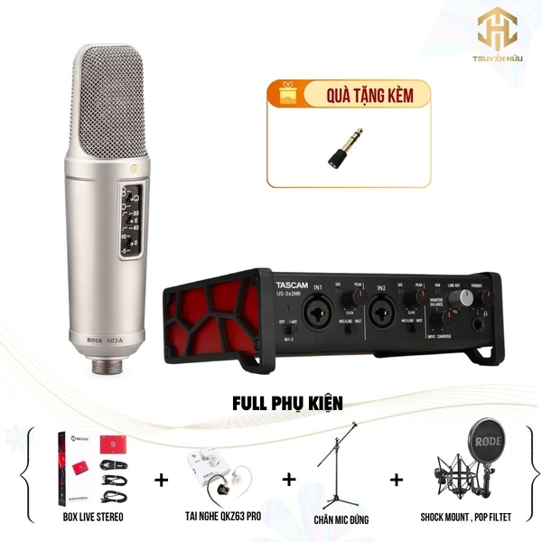 Combo Livestream TASCAM US 2X2 HR + Mic RODE NT2-A (Boxlive 378)