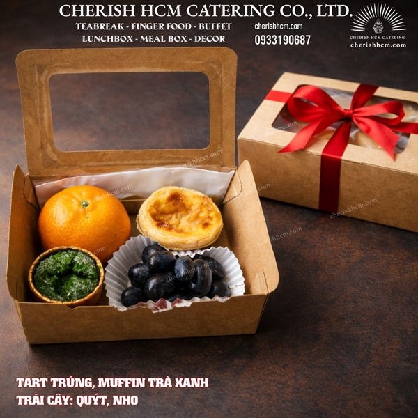 10723 Teabreak Box- Bliss Box 2 bánh ngọt, trái cây