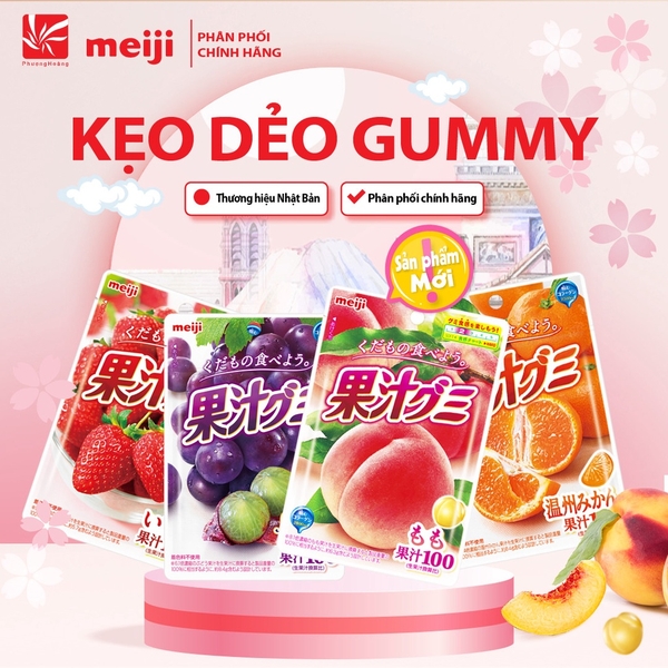 [ KẸO DẺO MEIJI ] Kẹo chính hãng Meiji Nhật Bản Gummy 54g