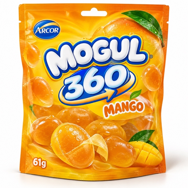 Kẹo dẻo lột vỏ Mogul 360 hương Xoài 61g*48
