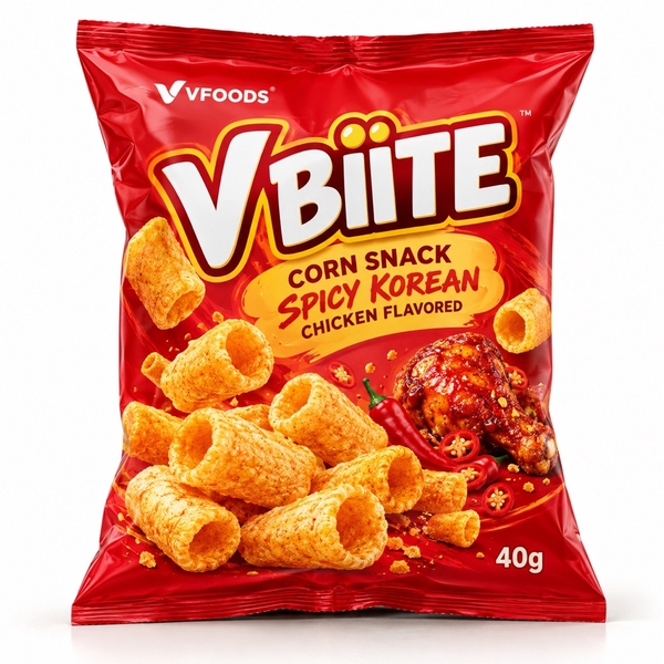 Bánh Snack Bắp (Hương Gà cay Hàn Quốc) Vfoods 40g*48