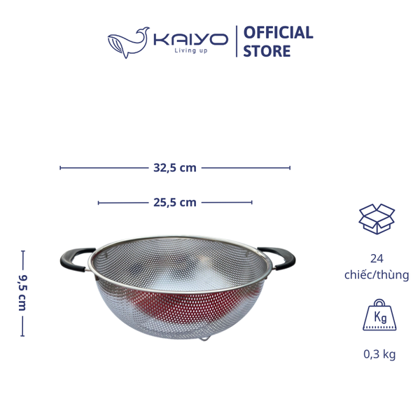 Rổ inox 2 tay cầm có chân Kaiyo 25,5cm [mã KIB-6063] | CÔNG TY TNHH ...