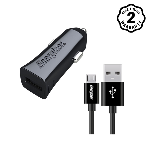 Sạc ô tô Energizer QuickCharge Qualcomm 2.0 + Kèm cáp Micro USB - DCA1QHMC3