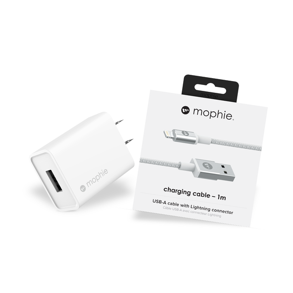 Combo sạc USB-A 10W và Cáp sạc USB-A to Lightning 1m MFI MOPHIE