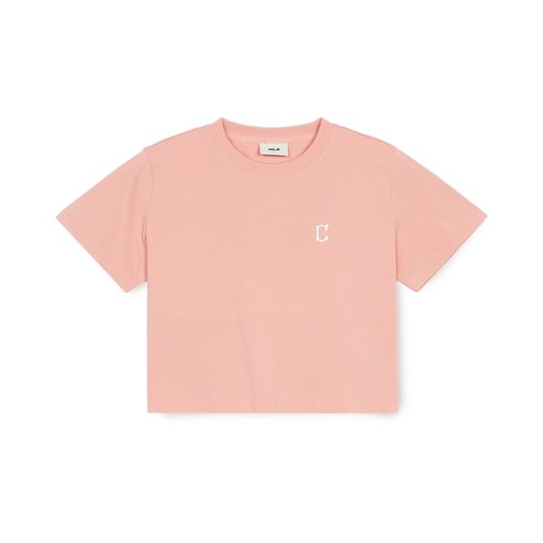 Áo Croptop MLB Women's Basic Crop Short Sleeve T-Shirt Cleveland Guardians Peach
