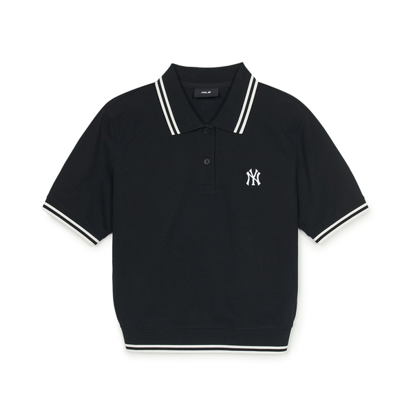 Áo Croptop MLB Women's Basic Crop Collar T-Shirt New York Yankees Black