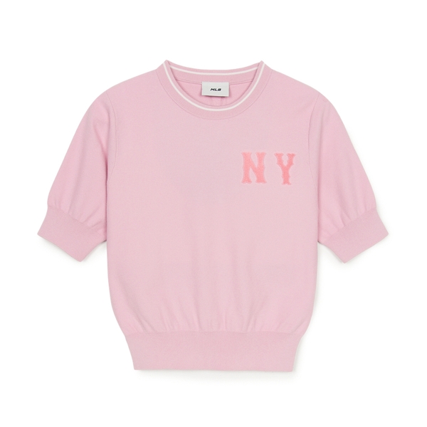 Áo Croptop MLB Women's Basic Coopers Crop Short Sleeve Knit New York Yankees Pink