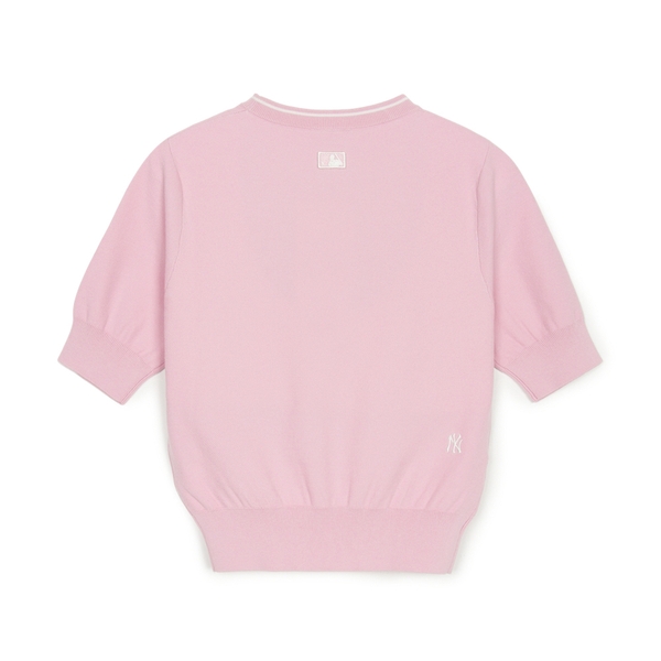 Áo Croptop MLB Women's Basic Coopers Crop Short Sleeve Knit New York Yankees Pink