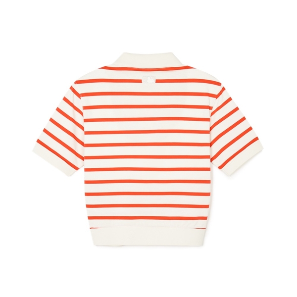 Áo Croptop MLB Korea Women's Varsity Striped Collar New York Yankees Cream