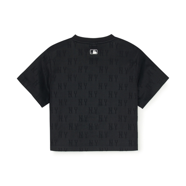 Áo Croptop MLB Women's Classic Mono Jacquard Crop Short Sleeve T-Shirt New York Yankees Black