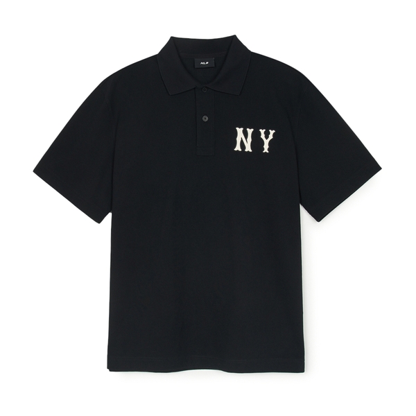 Áo Polo MLB Basic Coopers Logo Overfit Collar T-Shirt New York Yankees Black