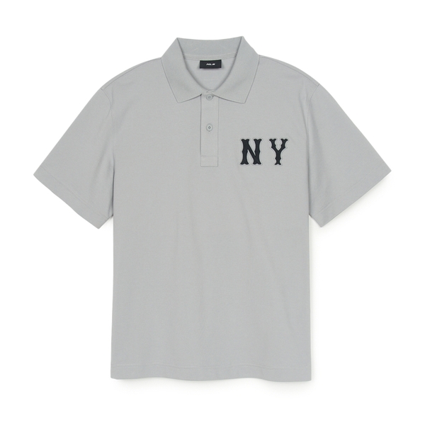 Áo Polo MLB Basic Coopers Logo Overfit Collar T-Shirt New York Yankees Grey