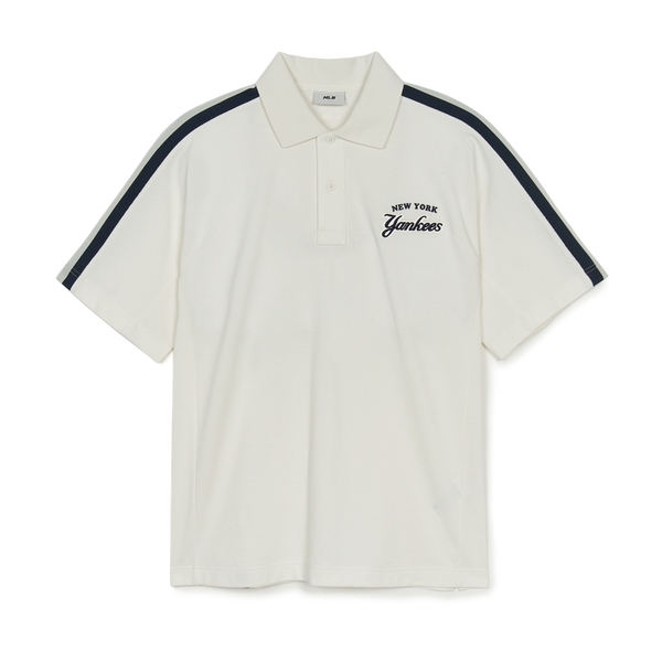 Áo Polo MLB Varsity Sportive Overfit Collar T-Shirt New York Yankees Ivory