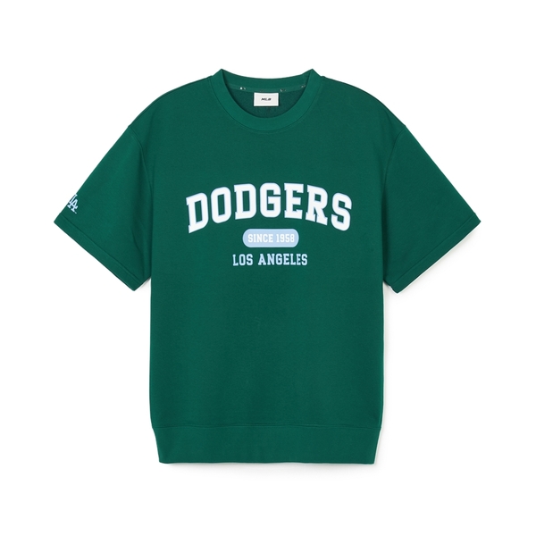 Áo Sweatshirt MLB Korea Varsity Short Sleeve LA Dodgers Green