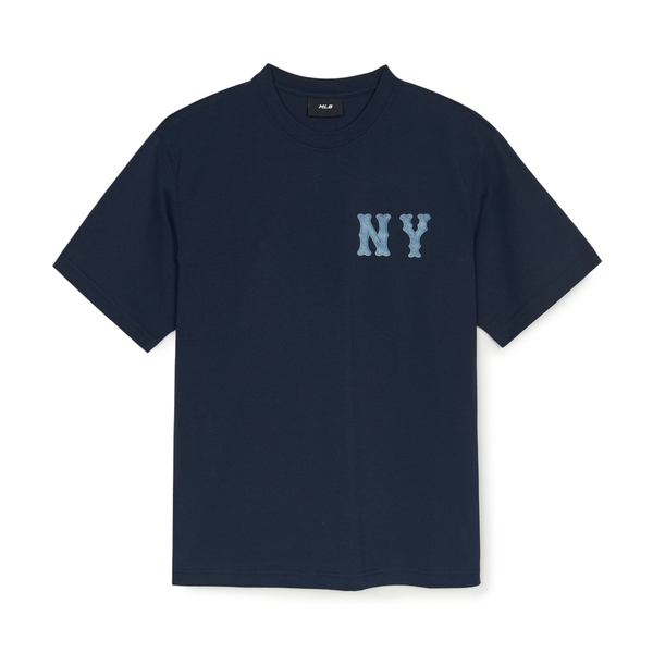 Áo Thun MLB Basic Denim-like Coopers Overfit Short Sleeve T-shirt New York Yankees Navy