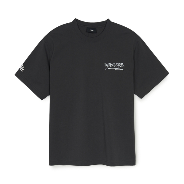 Áo Thun MLB Basic Street Logo Overfit Short Sleeve T-Shirt LA Dodgers Grey