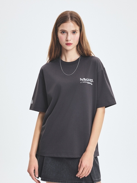 Áo Thun MLB Basic Street Logo Overfit Short Sleeve T-Shirt LA Dodgers Grey