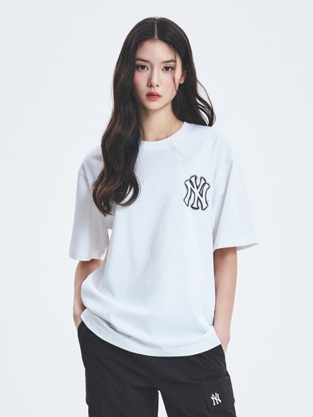 Áo Thun MLB Basic Street Logo Overfit Short Sleeve T-Shirt New York Yankees White