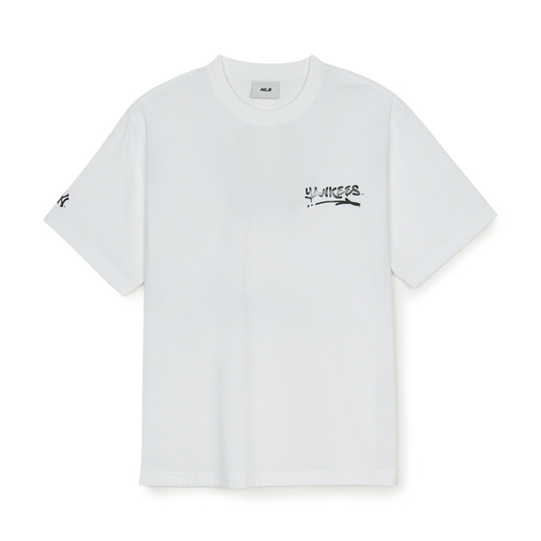 Áo Thun MLB Basic Street Logo Overfit Short Sleeve T-Shirt New York Yankees White