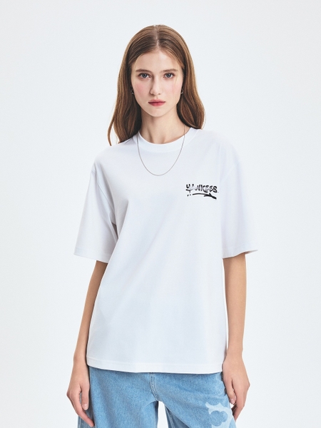 Áo Thun MLB Basic Street Logo Overfit Short Sleeve T-Shirt New York Yankees White