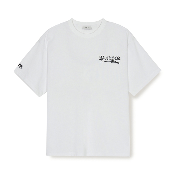 Áo Thun MLB Basic Heavyweight Mega Overfit Short Sleeve T-Shirt New York Yankees White