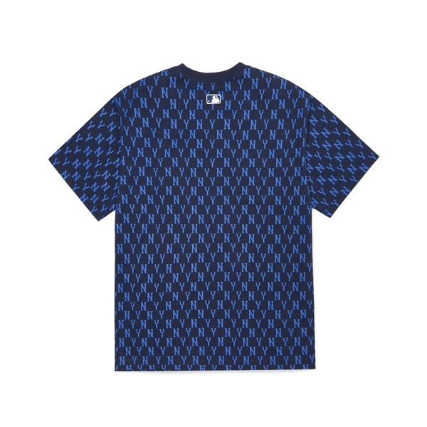 Áo Thun MLB Basic Monogram Allover New York Yankees Navy