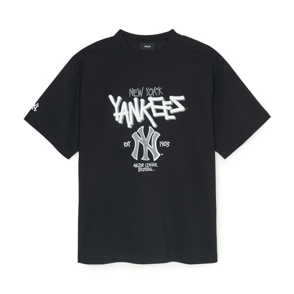 Áo Thun MLB Basic Big Logo Mega Overfit Functional Short Sleeve T-Shirt New York Yankees Black