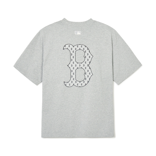 Áo Thun MLB Korea Classic Mono Big Lux T-Shirt Boston Red Sox Grey