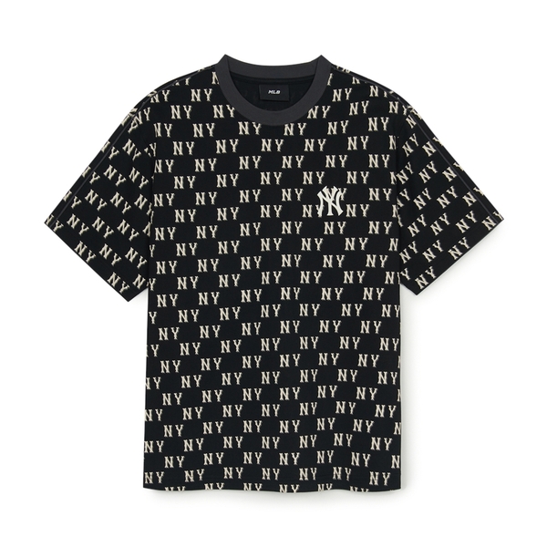 Áo Thun MLB Classic Mono Sporty Full-Panel Pattern Overfit Short-Sleeve T-Shirt New York Yankees Black