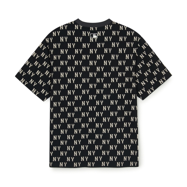 Áo Thun MLB Classic Mono Sporty Full-Panel Pattern Overfit Short-Sleeve T-Shirt New York Yankees Black