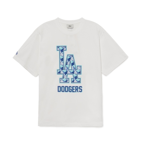 Áo Thun MLB Cube Clipping Monogram LA Dodgers White