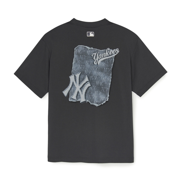 [MLB] デニム ライク モノティブ オーバーフィット T-SHIRT ao-thun-mlb-denim-logo-ny-mau-