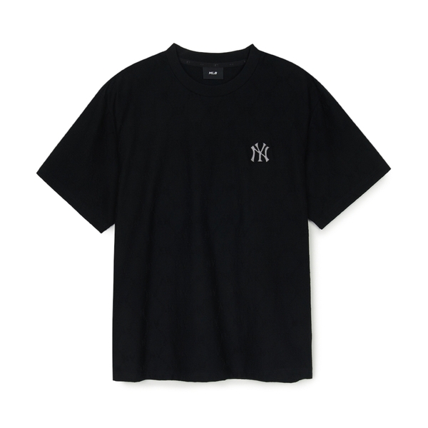Áo Thun MLB Dia Mono Tonton Jacquard Overfit Short Sleeve T-Shirt New York Yankees Black