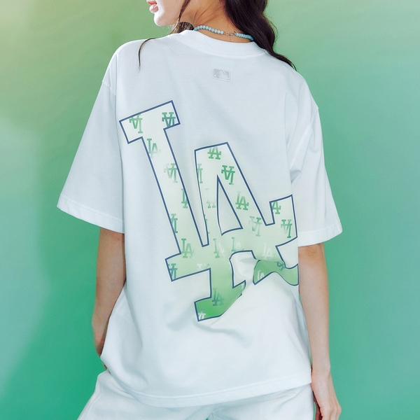 Áo Thun MLB Gradient Monogram Clipping LA Dodgers White
