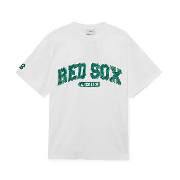 Áo Thun MLB Korea Varsity Logo Boston Red Sox White