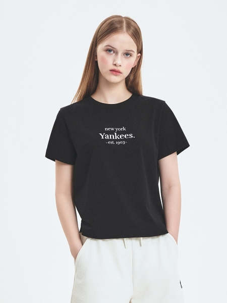 Áo Thun MLB Women's Varsity Logo Comfortable Fit Short Sleeve T-Shirt New York Yankees Black